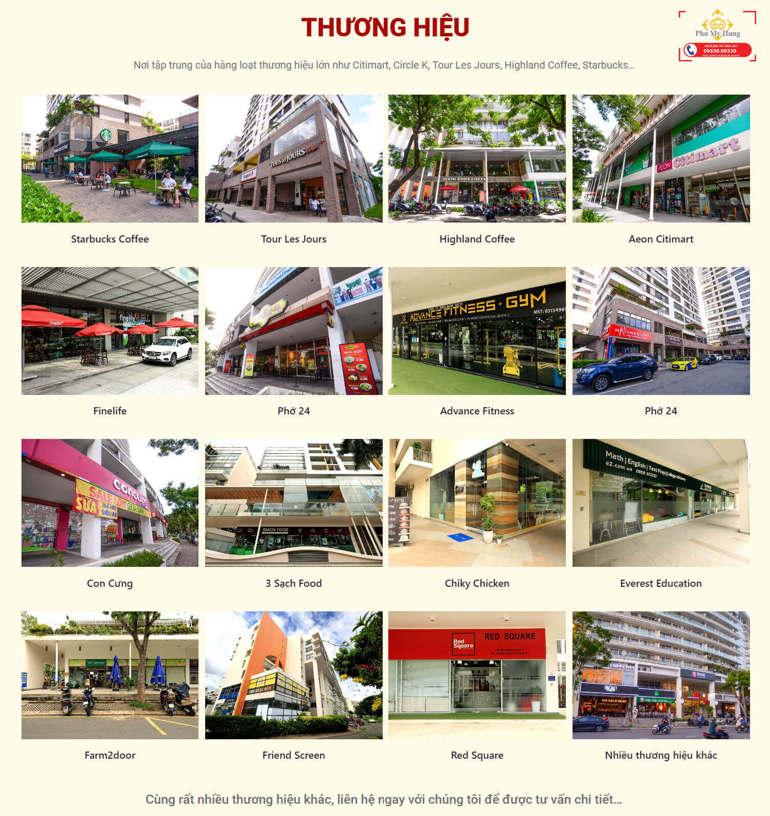Shophouse tại đô thị Phú Mỹ Hưng là nơi tập trung của hàng loạt thương hiệu lớn